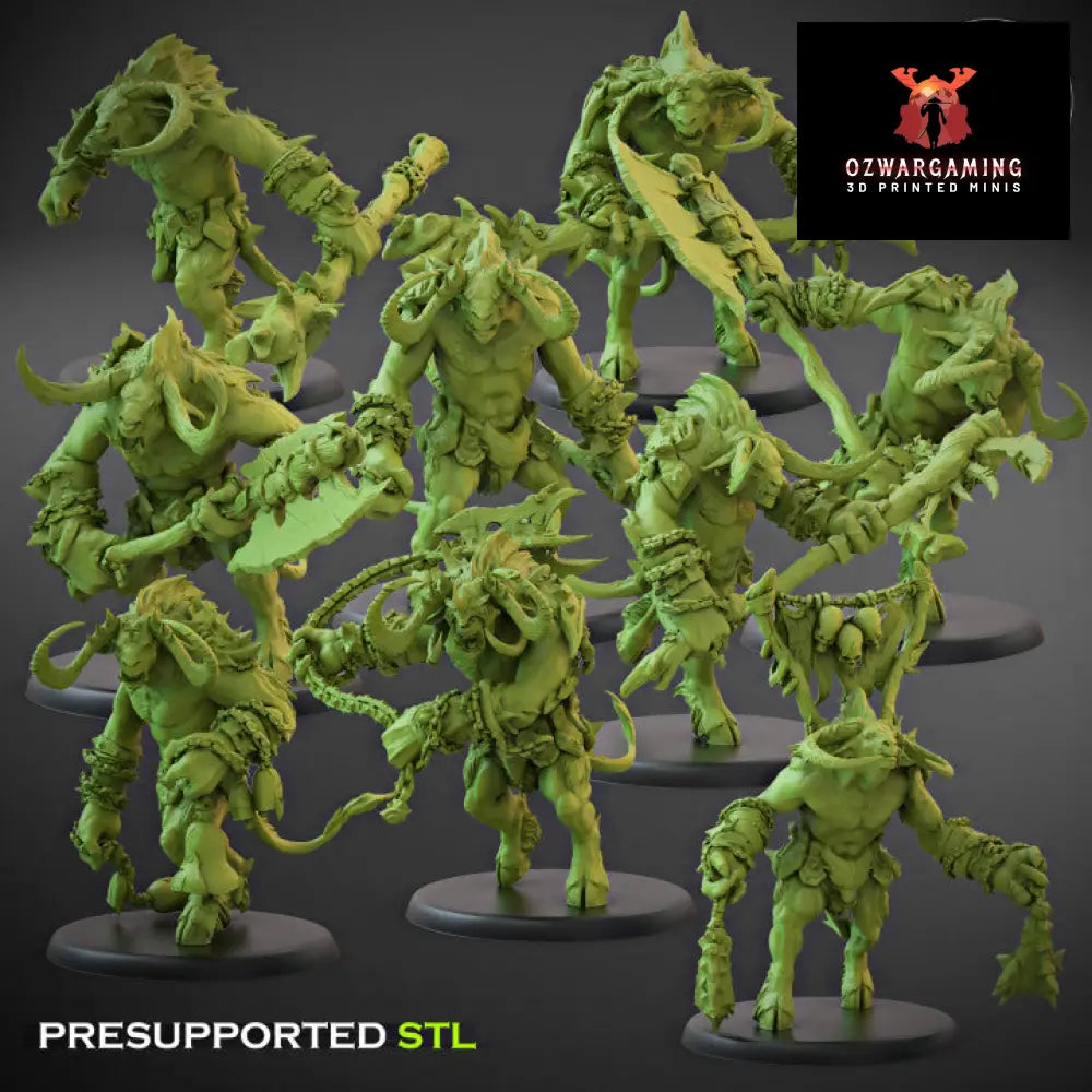 Fallen Beasts Horned Brutes Heavy Weapons | Claybeast Creations 28mm Fantasy Wargaming Miniatures Role Playing
