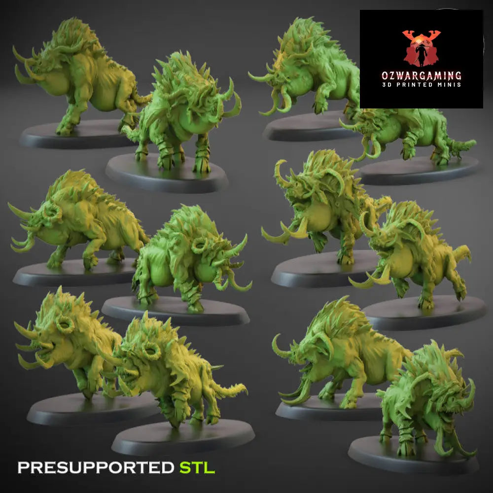 Fallen Beasts Savage Warboars | Claybeast Creations 28mm Fantasy Wargaming Miniatures Role Playing Miniatures