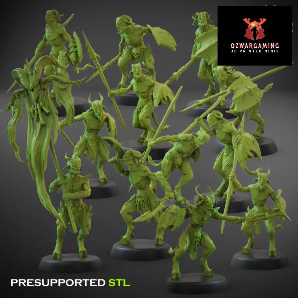 Fallen Beasts Soul Scavengers with Spears | Claybeast Creations 28mm Fantasy Wargaming Miniatures Role Playing