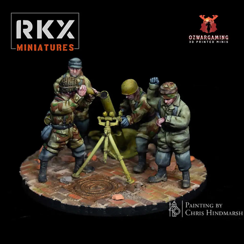 Fallschirmjager 12cm Mortar | RKX Miniatures 28mm WW2 Wargaming Miniatures Role Playing Miniatures