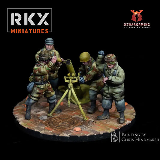 Fallschirmjager 12cm Mortar | RKX Miniatures 28mm WW2 Wargaming Miniatures Role Playing Miniatures