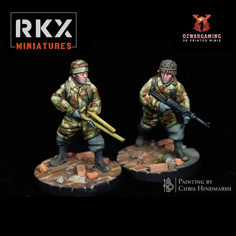 Fallschirmjager Flamethrower Team | RKX Miniatures 28mm WW2 Wargaming Miniatures Role Playing Miniatures