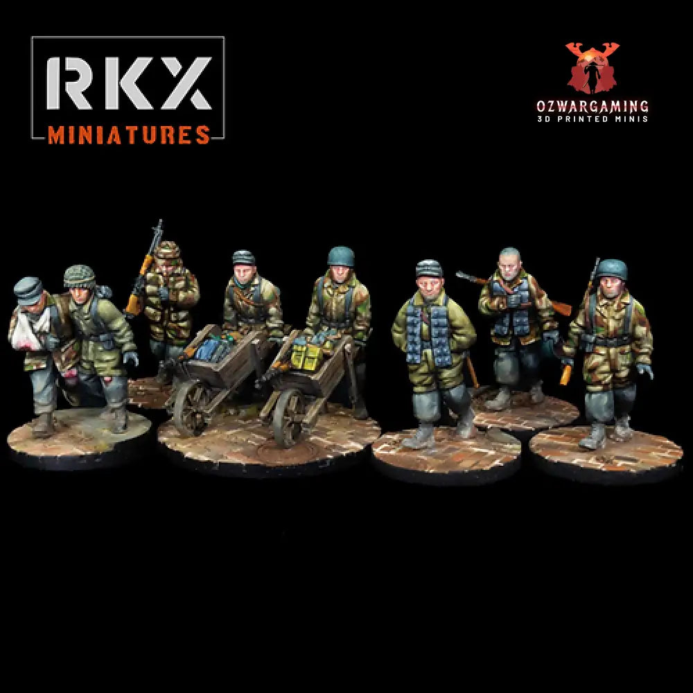 Fallschirmjager Marching Squad | RKX Miniatures 28mm WW2 Wargaming Miniatures Role Playing Miniatures