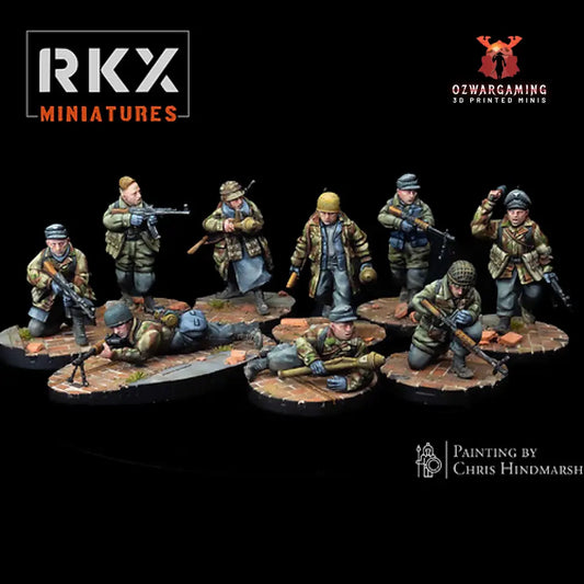 Fallschirmjager Mixed Weapons Squad | RKX Miniatures 28mm WW2 Wargaming Miniatures Role Playing Miniatures
