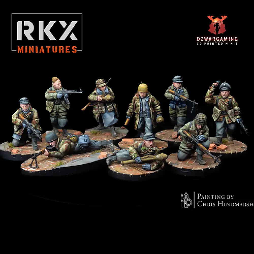 Fallschirmjager Mixed Weapons Squad | RKX Miniatures 28mm WW2 Wargaming Miniatures Role Playing Miniatures