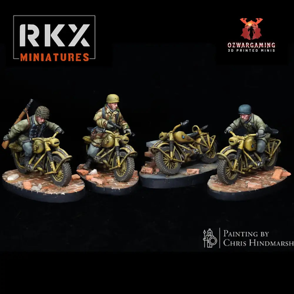 Fallschirmjager Motorcycles | RKX Miniatures 28mm WW2 Wargaming Miniatures Role Playing Miniatures