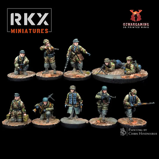 Fallschirmjager Rifle Squad | RKX Miniatures 28mm WW2 Wargaming Miniatures Role Playing Miniatures