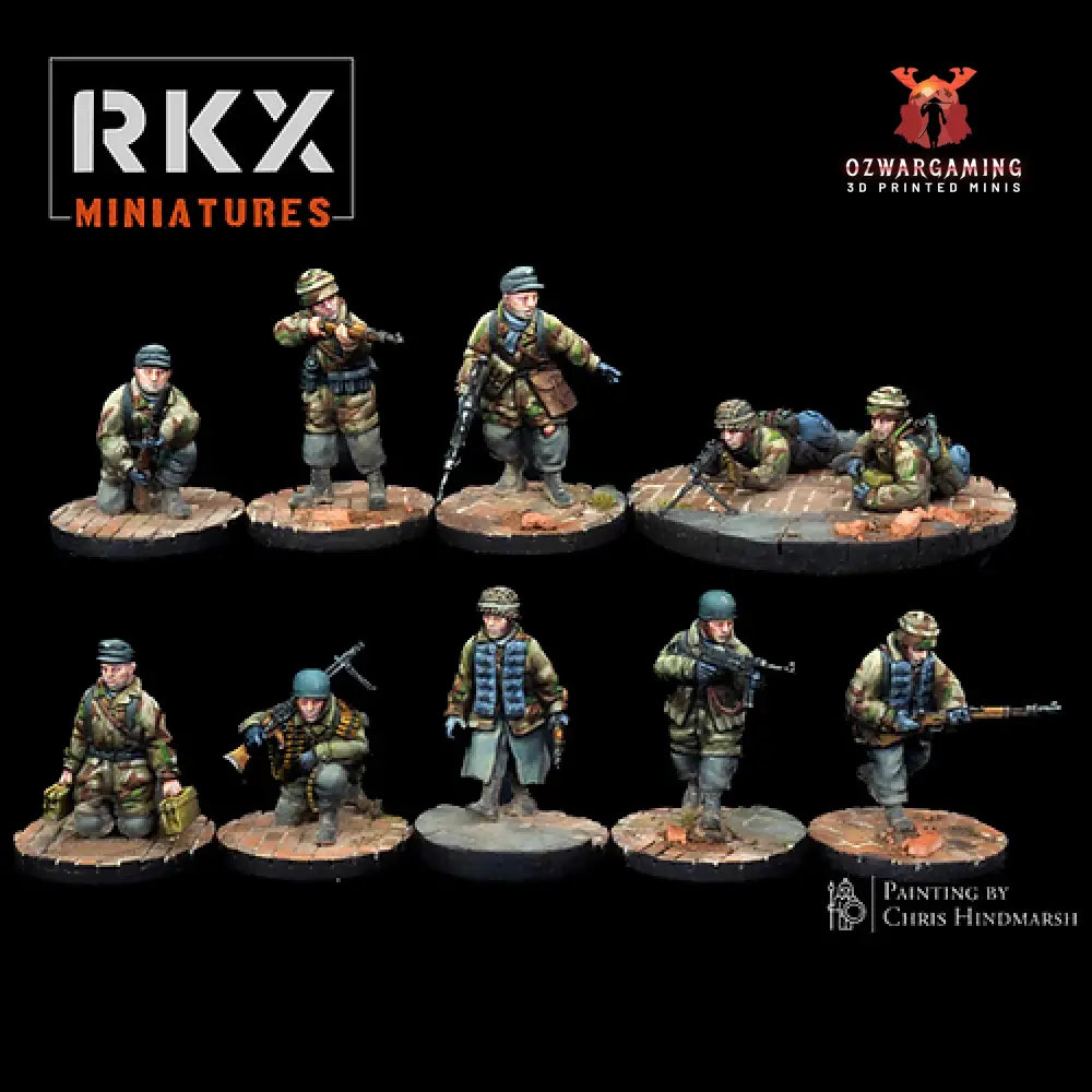 Fallschirmjager Rifle Squad | RKX Miniatures 28mm WW2 Wargaming Miniatures Role Playing Miniatures