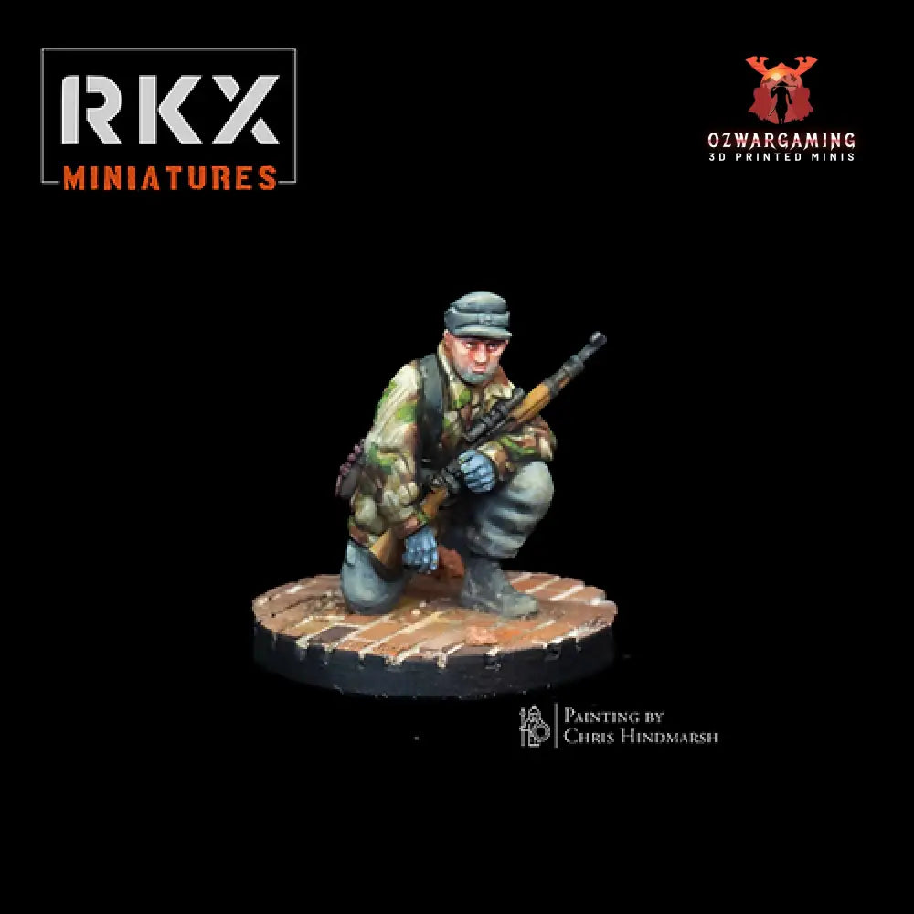 Fallschirmjager Sniper | RKX Miniatures 28mm WW2 Wargaming Miniatures Role Playing Miniatures