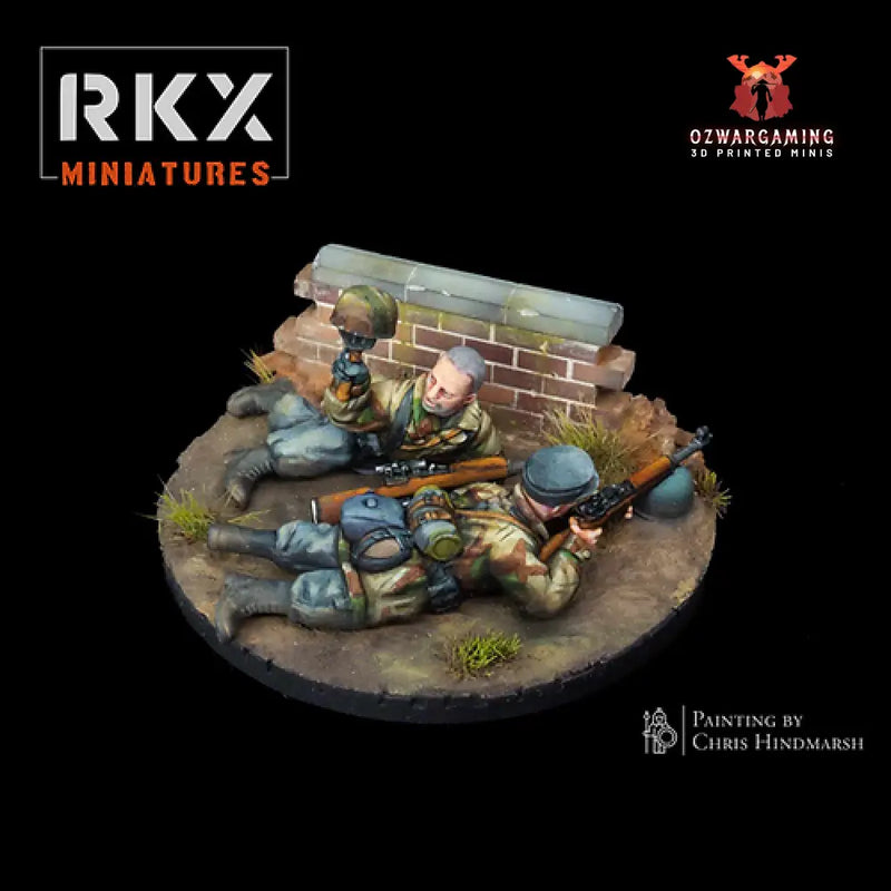 Fallschirmjager Sniper Team | RKX Miniatures 28mm WW2 Wargaming Miniatures Role Playing Miniatures