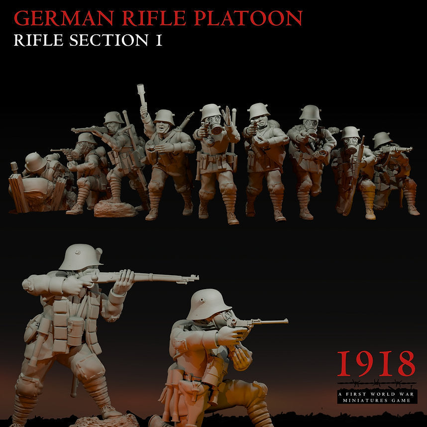 1918 German Rifle Section 1 | Warfulcrum Games Historical WW1 Miniatures Role Playing Miniatures
