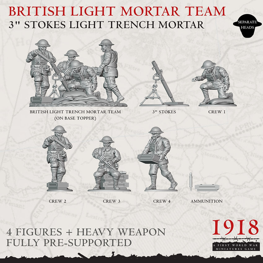 1918 British Stokes Light Mortar Team | Warfulcrum Games Historical WW1 Miniatures