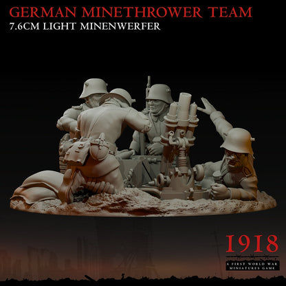 1918 German 7.6cm Light Minenwerfer Team | Warfulcrum Games Historical WW1 Miniatures