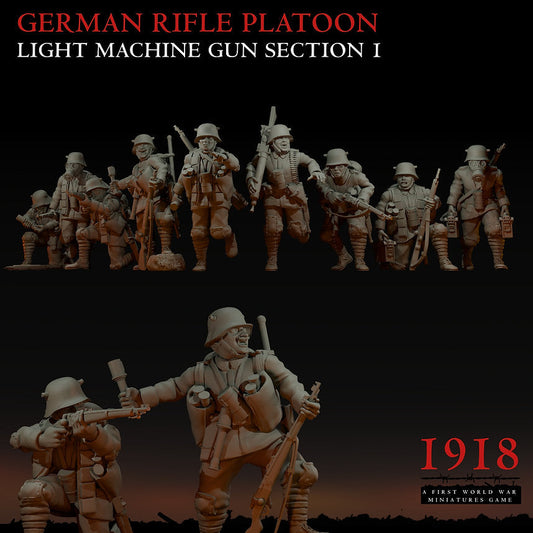 1918 German LMG Section 1 | Warfulcrum Games Historical WW1 Miniatures Role Playing Miniatures