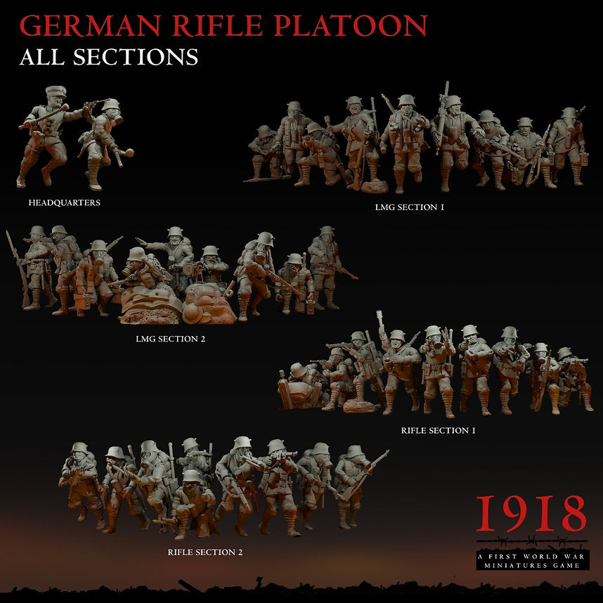 1918 German Platoon Bundle | Warfulcrum Games Historical WW1 Miniatures Role Playing Miniatures