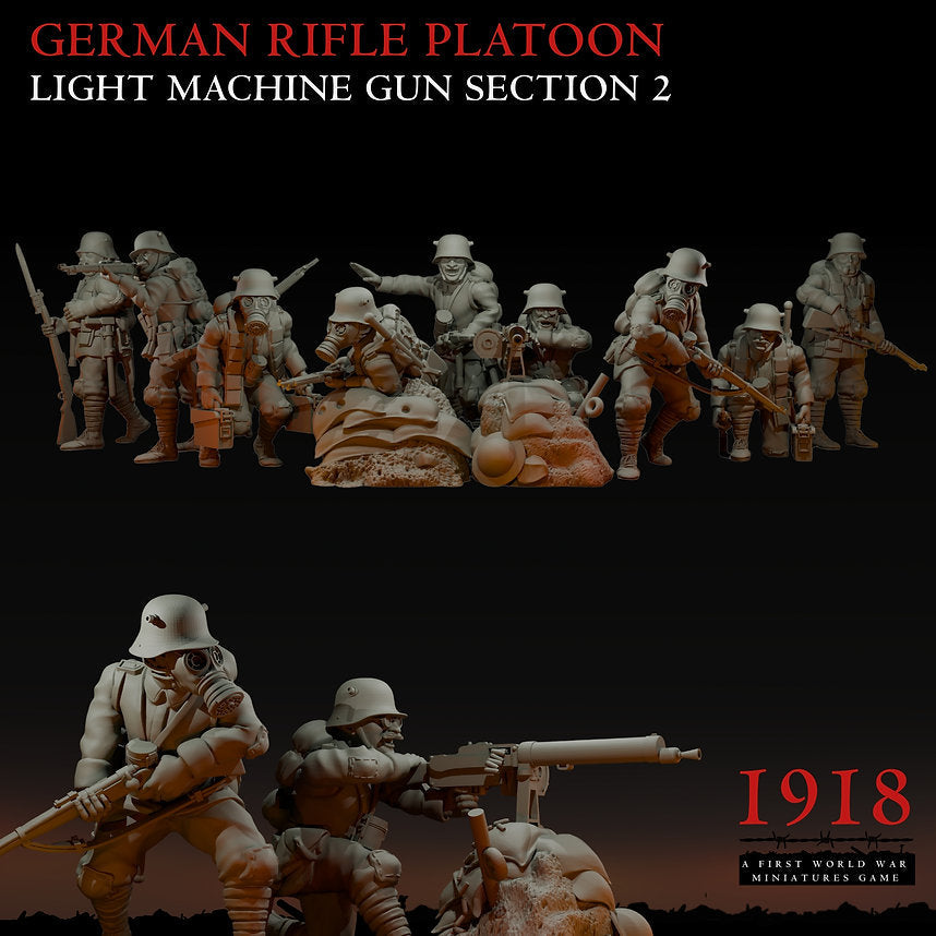 1918 German LMG Section 2 | Warfulcrum Games Historical WW1 Miniatures Role Playing Miniatures