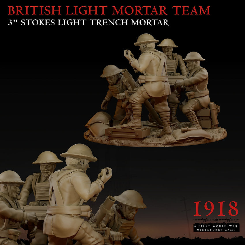 1918 British Stokes Light Mortar Team | Warfulcrum Games Historical WW1 Miniatures