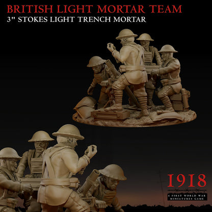 1918 British Stokes Light Mortar Team | Warfulcrum Games Historical WW1 Miniatures