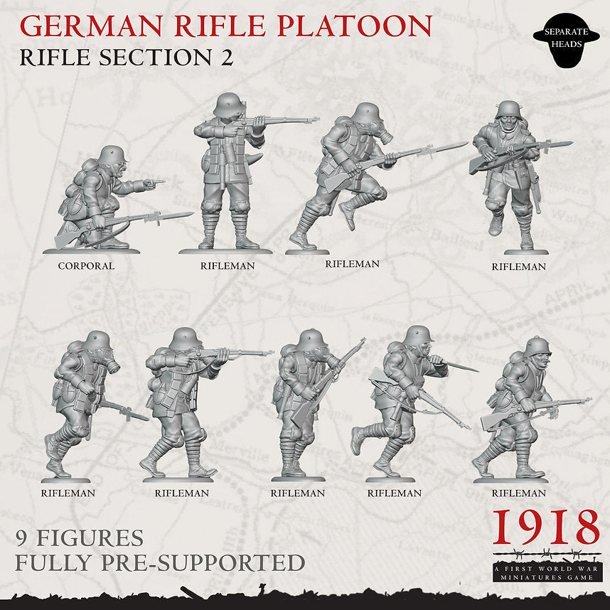 1918 German Rifle Section 2 | Warfulcrum Games Historical WW1 Miniatures Role Playing Miniatures