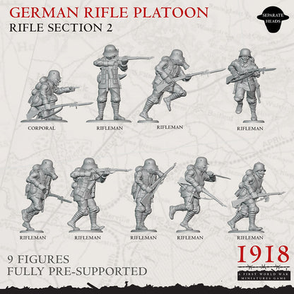 1918 German Rifle Section 2 | Warfulcrum Games Historical WW1 Miniatures Role Playing Miniatures