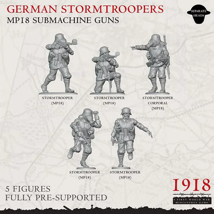 1918 German Stormtrooper Section MP18 | Warfulcrum Games Historical WW1 Miniatures Role Playing Miniatures
