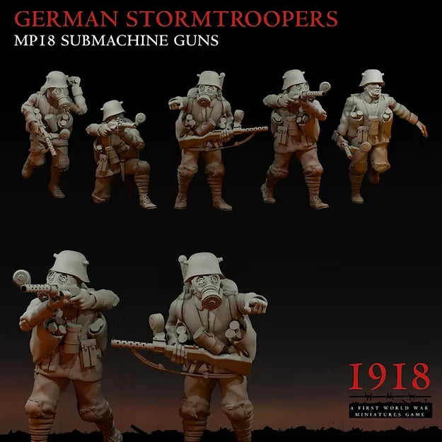 1918 German Stormtrooper Section MP18 | Warfulcrum Games Historical WW1 Miniatures Role Playing Miniatures