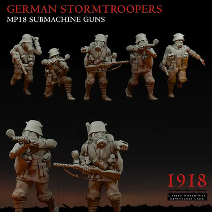 1918 German Stormtrooper Section MP18 | Warfulcrum Games Historical WW1 Miniatures Role Playing Miniatures