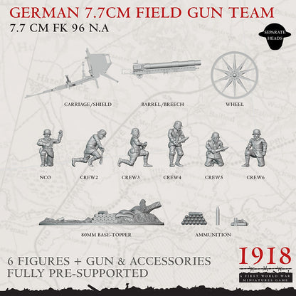 1918 German 7.7cm Field Gun Team | Warfulcrum Games Historical WW1 Miniatures
