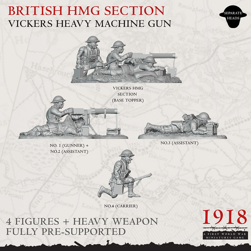 1918 British Vickers Section | Warfulcrum Games Historical WW1 Miniatures