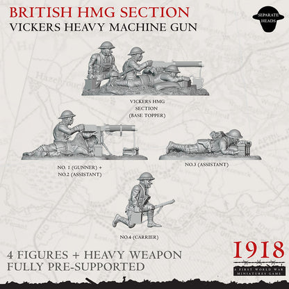 1918 British Vickers Section | Warfulcrum Games Historical WW1 Miniatures