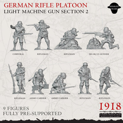 1918 German LMG Section 2 | Warfulcrum Games Historical WW1 Miniatures Role Playing Miniatures