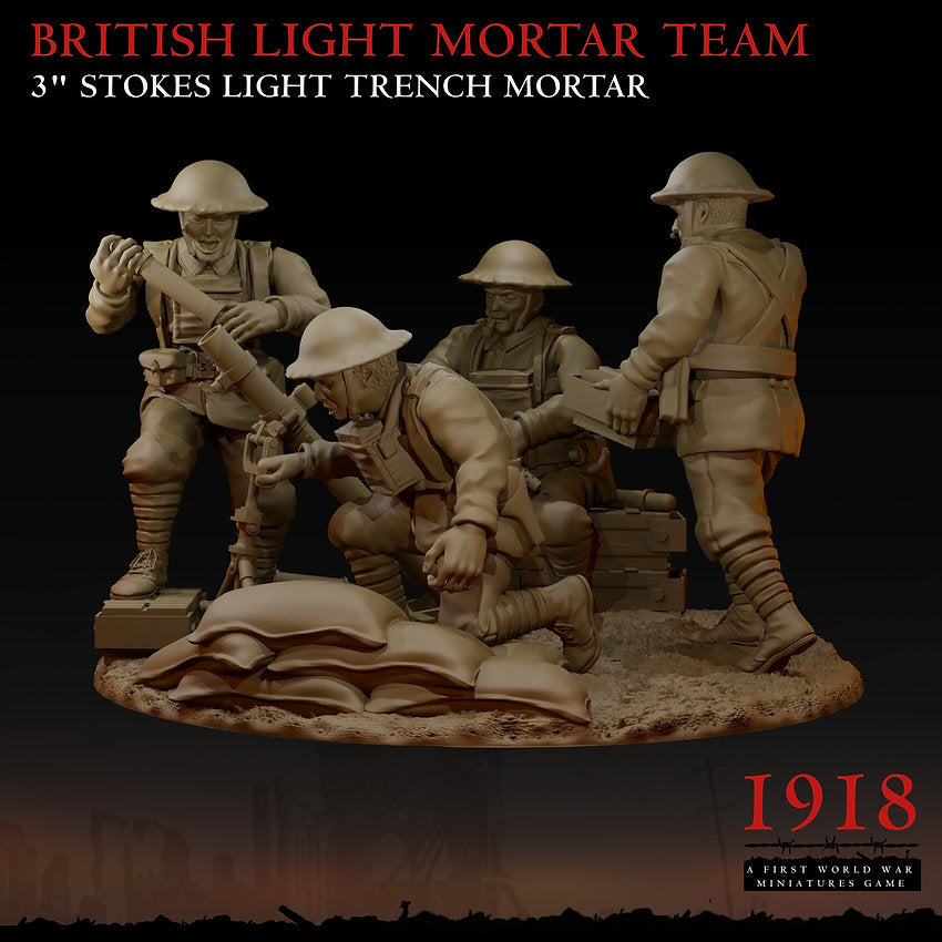 1918 British Stokes Light Mortar Team | Warfulcrum Games Historical WW1 Miniatures