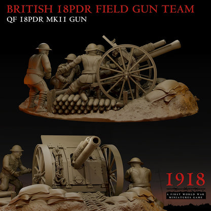 1918 British 18pdr Field Gun Team | Warfulcrum Games Historical WW1 Miniatures