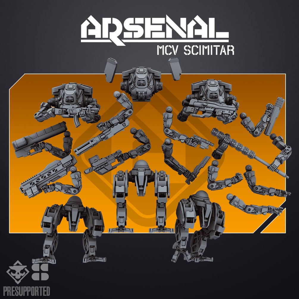 ARSENAL MCV: Scimitar | Skullforge Studios 32mm Wargaming Miniatures Triple Pack Role Playing Miniatures