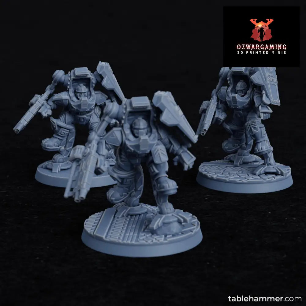 Federation of Tyr Exo Dwarves (Machine Guns) | Tablehammer Grimdark Wargaming Miniatures Role Playing Miniatures