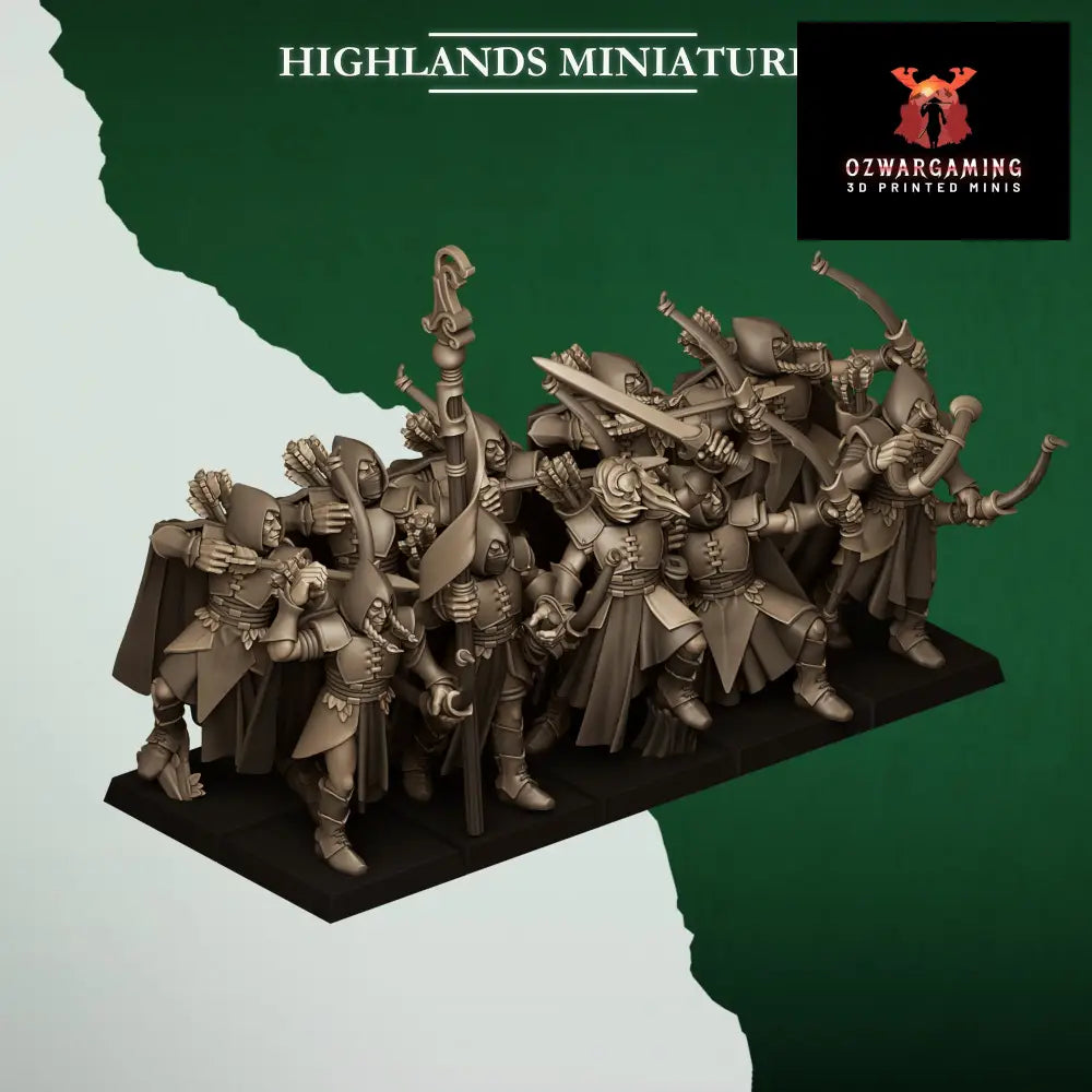 Feral Elves Archers | Highlands Miniatures 28/32mm Fantasy Wargaming Miniatures Role Playing Miniatures