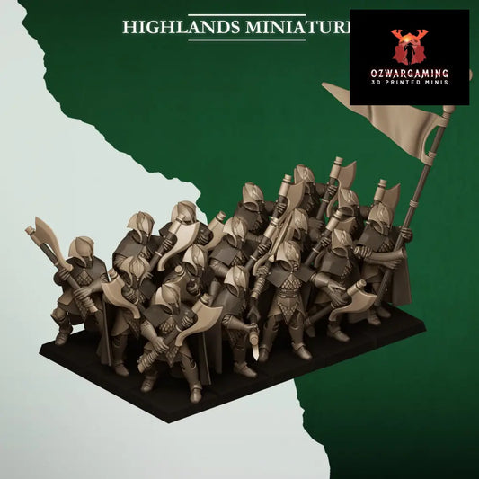 Feral Elves Axemen | Highlands Miniatures 28/32mm Fantasy Wargaming Miniatures Role Playing Miniatures