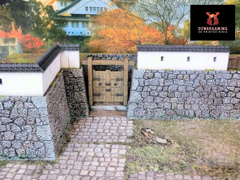 Feudal Japan Castle Walls Set | 3DAlienWorlds Fantasy and Historical Wargaming Terrain Role Playing Miniatures