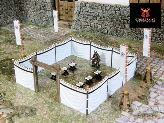 Feudal Japan Jinmaku Curtains | 3DAlienWorlds Fantasy and Historical Wargaming Terrain Role Playing Miniatures