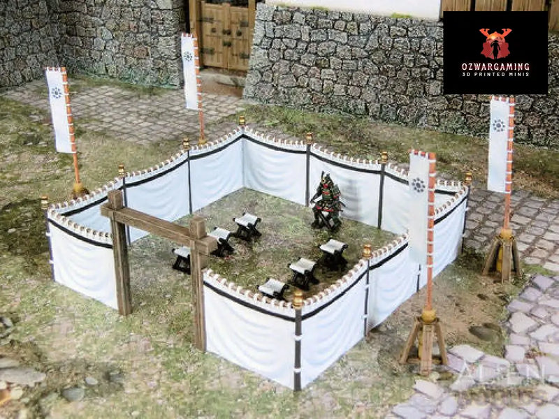 Feudal Japan Jinmaku Curtains | 3DAlienWorlds Fantasy and Historical Wargaming Terrain Role Playing Miniatures