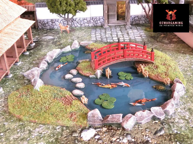 Feudal Japan Pond Set | 3DAlienWorlds Fantasy and Historical Wargaming Terrain Role Playing Miniatures