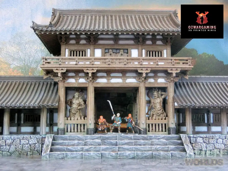 Feudal Japan Temple Gate | 3DAlienWorlds Fantasy and Historical Wargaming Terrain Role Playing Miniatures