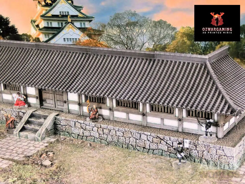 Feudal Japan Temple Walls | 3DAlienWorlds Fantasy and Historical Wargaming Terrain Role Playing Miniatures