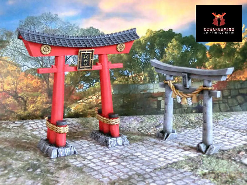 Feudal Japan Torii Gates | 3DAlienWorlds Fantasy and Historical Wargaming Terrain Role Playing Miniatures