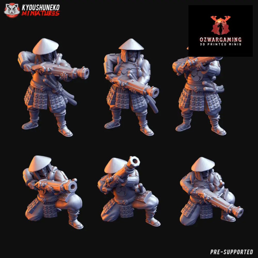 Feudal Japanese Ashigaru Ozutsu | Kyoushuneko 28/32mm Fantasy Wargaming Miniatures Role Playing Miniatures