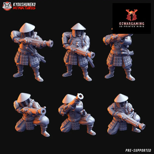 Feudal Japanese Ashigaru Ozutsu | Kyoushuneko 28/32mm Fantasy Wargaming Miniatures Role Playing Miniatures