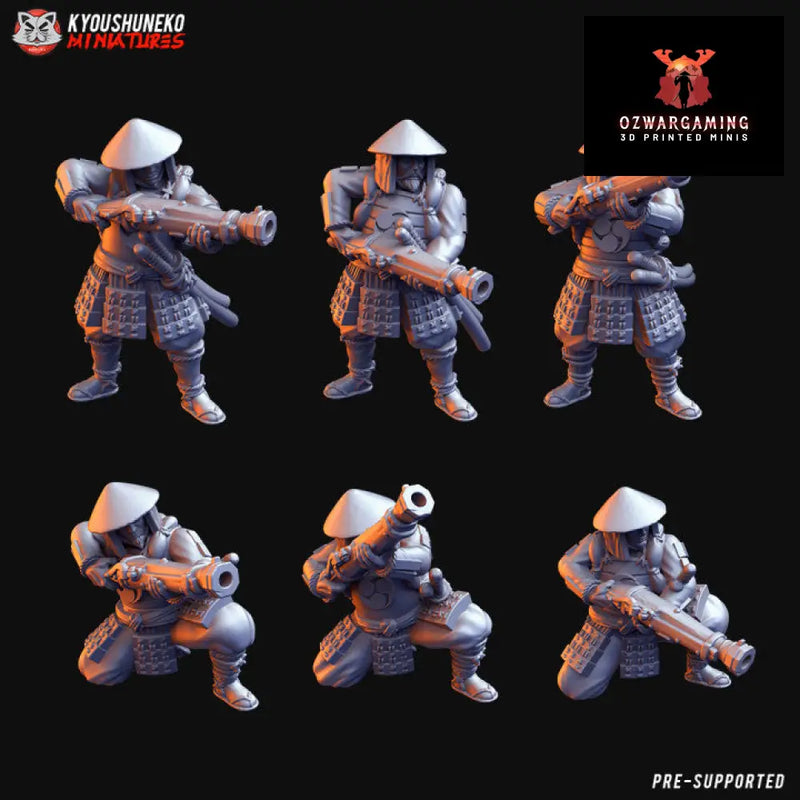 Feudal Japanese Ashigaru Ozutsu | Kyoushuneko 28/32mm Fantasy Wargaming Miniatures Role Playing Miniatures