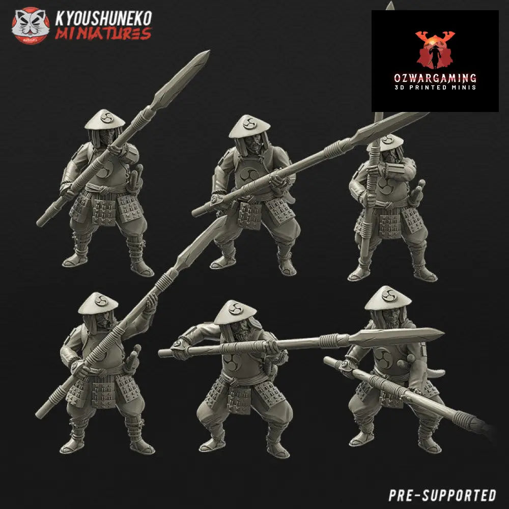 Feudal Japanese Ashigaru Yari | Kyoushuneko 28/32mm Fantasy Wargaming Miniatures Role Playing Miniatures