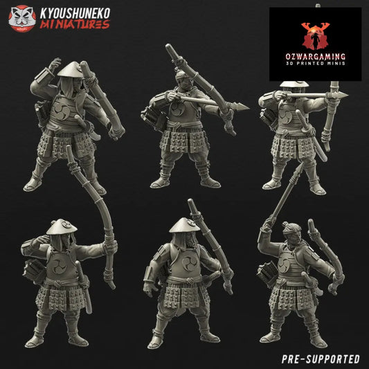 Feudal Japanese Ashigaru Yumi | Kyoushuneko 28/32mm Fantasy Wargaming Miniatures Role Playing Miniatures