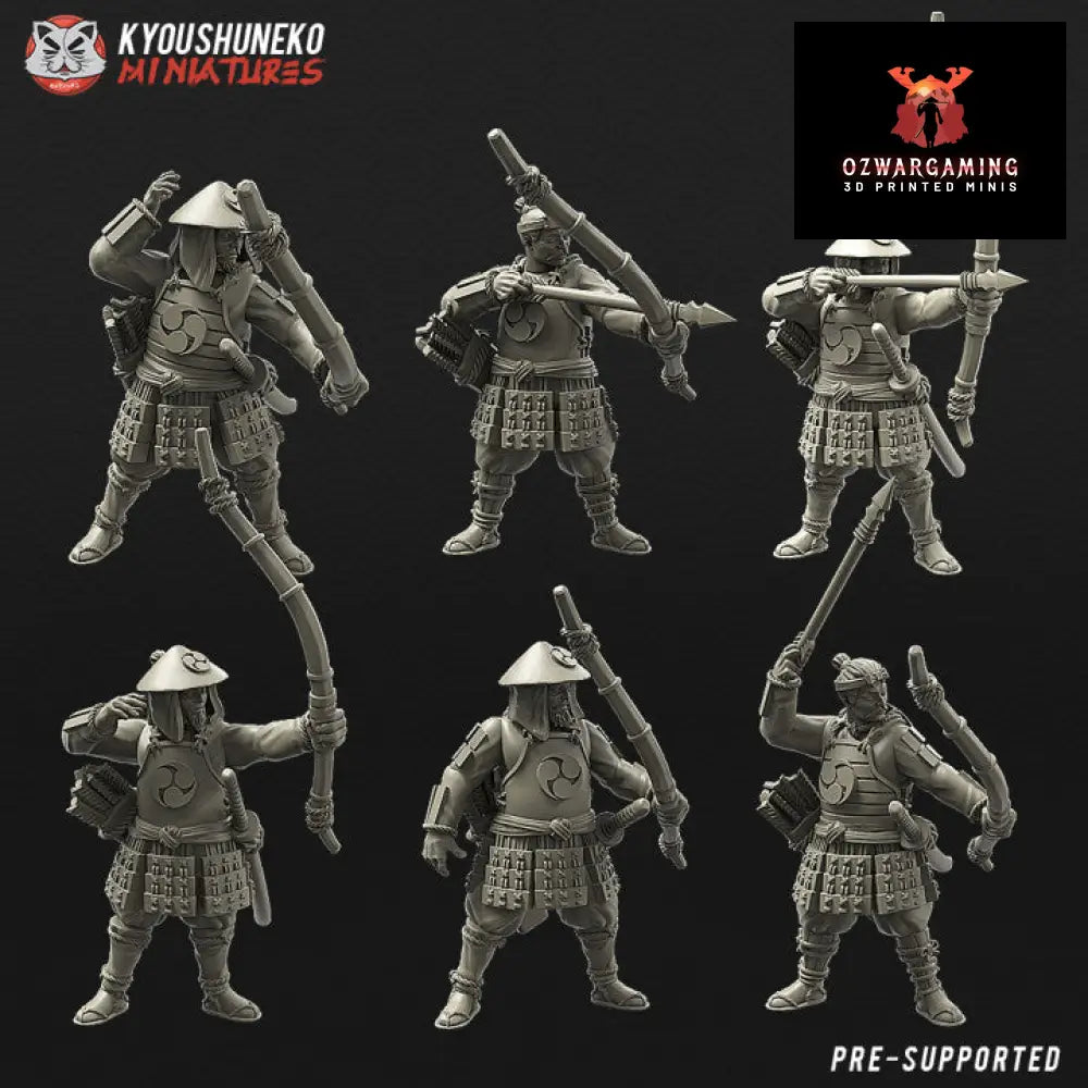 Feudal Japanese Ashigaru Yumi | Kyoushuneko 28/32mm Fantasy Wargaming Miniatures Role Playing Miniatures